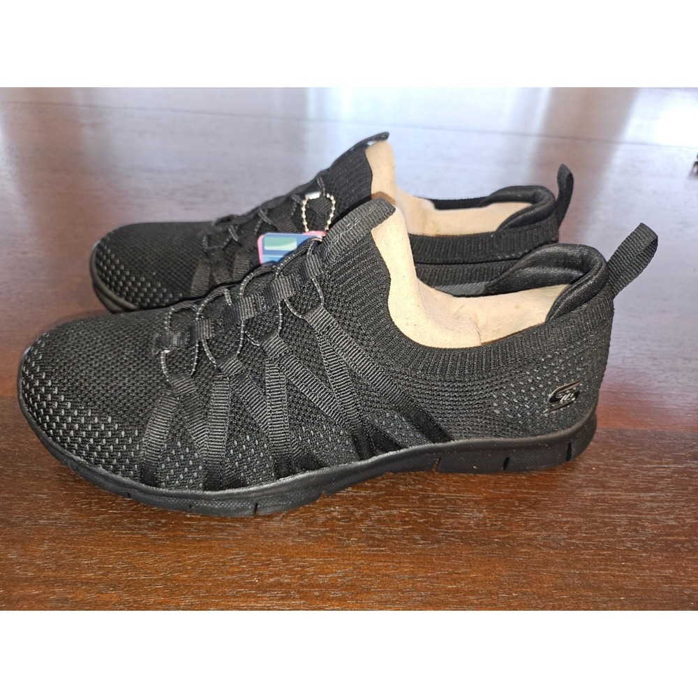 Skechers Gratis Stretch Fit Washable Knit Black Sneakers Chic Newness Size 7 - Picture 4 of 7